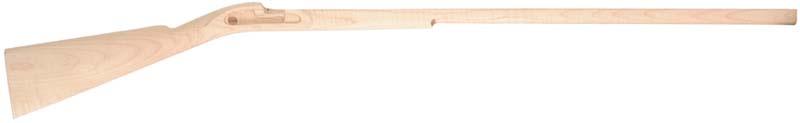 Stock, Thompson Center, fullstock pre shaped, pre-inlet, 1" barrel, Thompson Center lock, plain maple Stock, Thompson Center, fullstock pre shaped, pre-inlet, 1" barrel, Thompson Center lock, plain maple